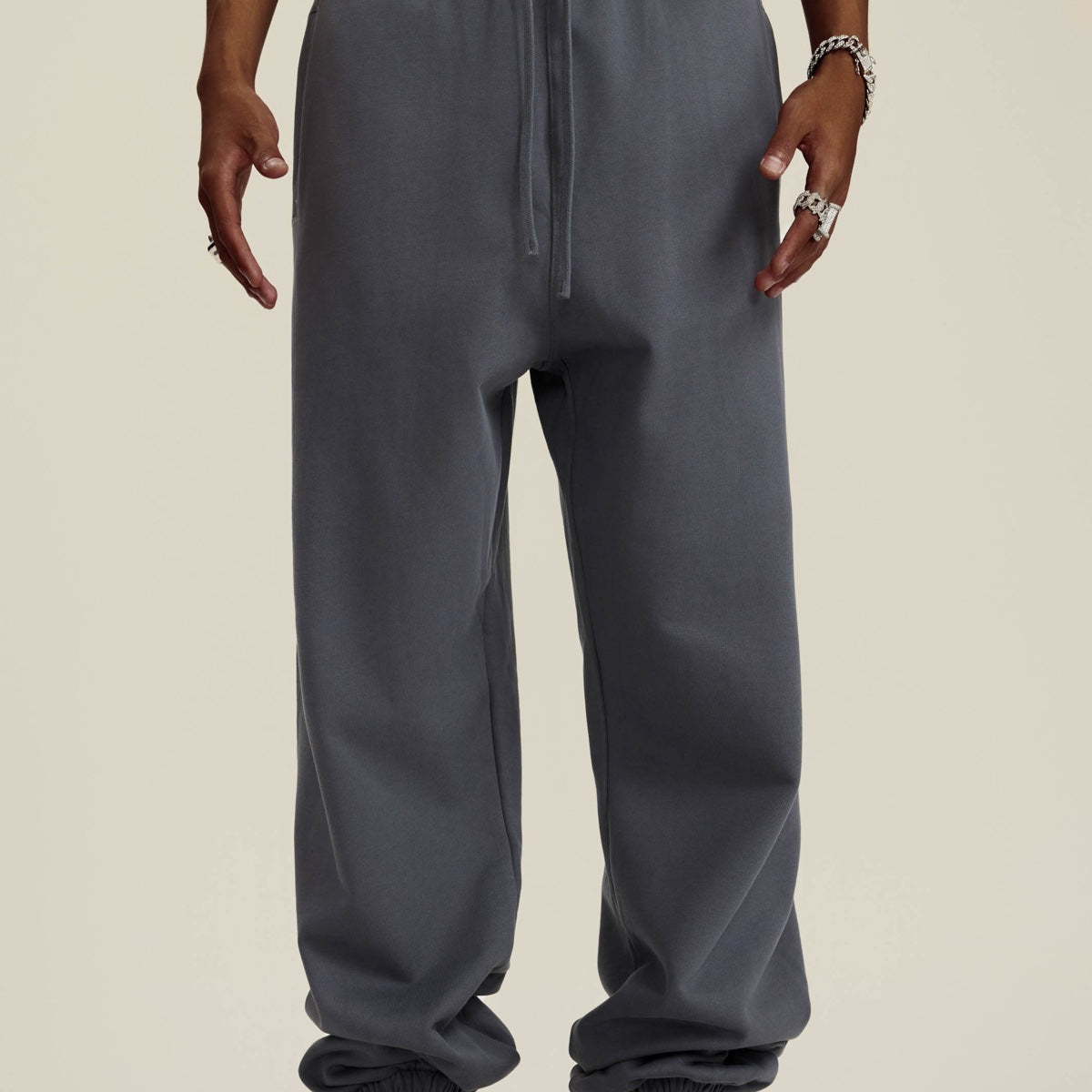 Blank Casual Plush Cotton Sweatpants (440GSM)
