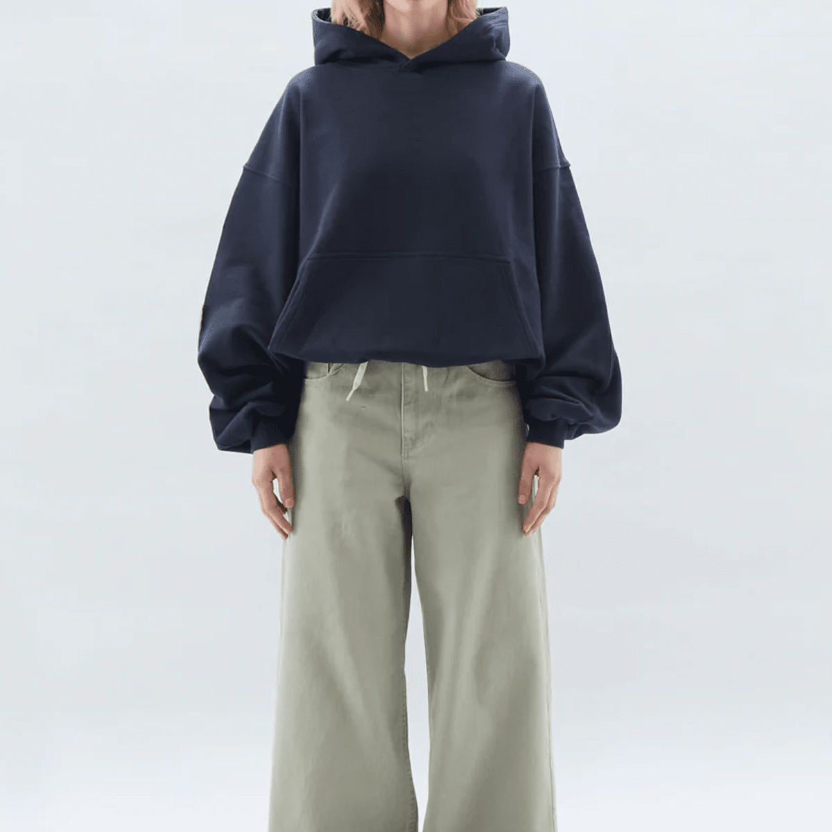 Blank Wide Cropped Hoodie(460GSM)