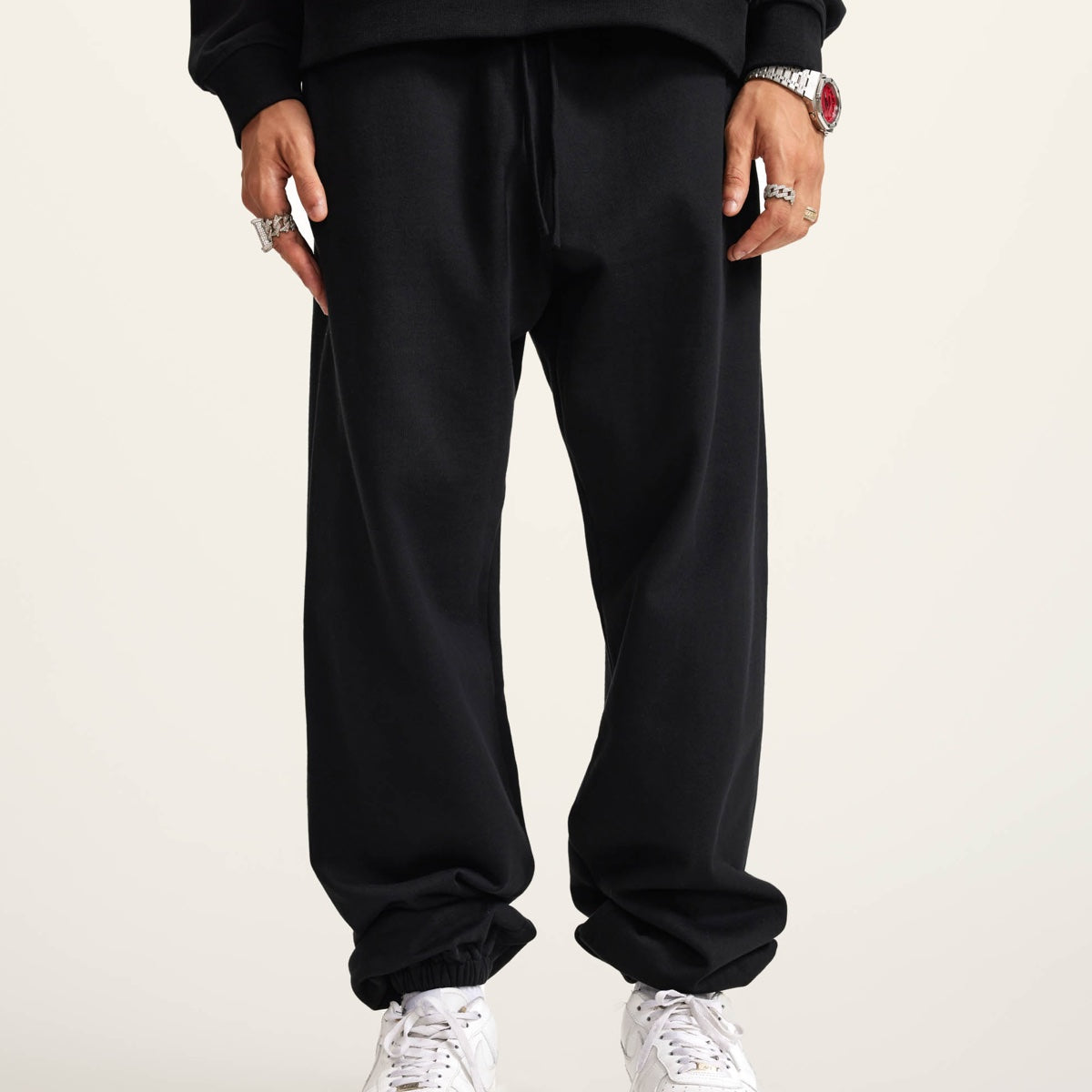Blank Casual Plush Cotton Sweatpants (440GSM)